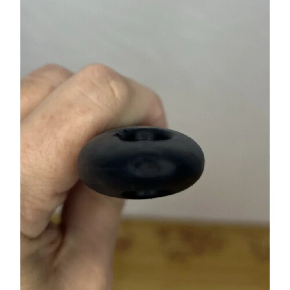 Stainless Steel Cooking/Serving Spoon Black Plastic Handle - 13‎ inches